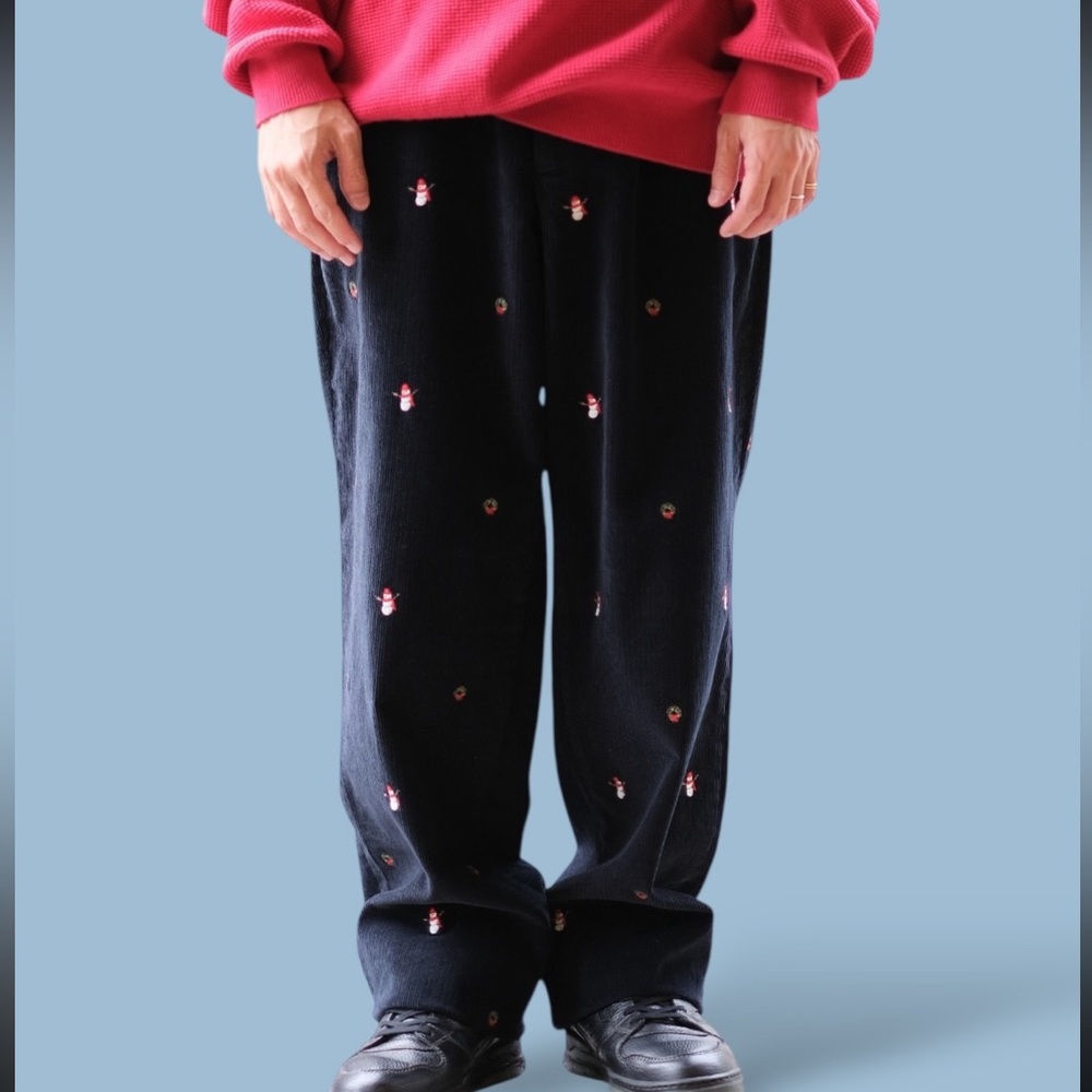 Vintage Brooks Brothers Holiday Embroidery trousers